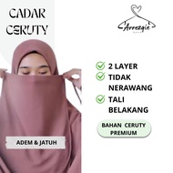 Premium 2-Layer Ceruty Veil – Tie-Dye | Muslimah Syar'i Niqab in Black, Maroon, Navy, Mahogany