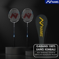 Nams Badminton Racket Set of 2 Compound/ / Includes 21-24 Lbs Strings - Blue Ice