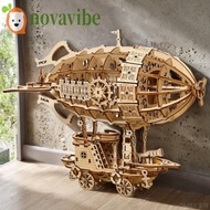 NOVAVIBE Airship Model, Hand Craft Wooden Construction 3D Wooden Puzzle, Toy Construction 3D Puzzle 