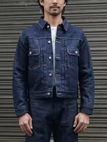Rugged Bronson 1952 Blanket Lined Type 2 Selvedge Denim Jacket Sanforized 817XX Men's Jean Outerwear