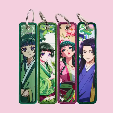 Mix 4pcs/set Mystery Anime Characters Embroidery Key Fob Keychain For Motorcycles Cars Backpack Acce