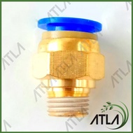 Male Connector Fitting 1/ 4" to 12 mm Push In Mist Pneumatic ICF025