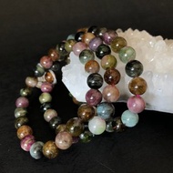 快速出貨 8.5mm彩色碧璽手鍊 油畫碧璽 天然碧璽
