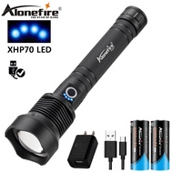 Alonefire H007 8000 Lumen Xhp70 LED Flashlight Waterproof USB Rechargeable Torch For Portable Campin