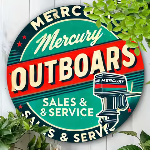 A vintage emblem of a MERCURY outboard motor - the perfect gift for MERCURY outboard motor owners an