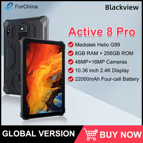 Blackview Active 8 Pro Rugged Tablet PC 10.36" 2.4K Display 8+256GB Android 13 Helio G99 Octa Core T