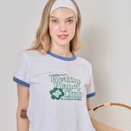 Healthy Planet Club-🌱เสื้อยืด Healthy Planet Ringer tee ผ้าorganic cotton