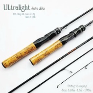 UL Fishing Rod with Solid Wood Handle for Stream and Chap Fishing | Ultra Light 80g – Size 1m68/1m8/