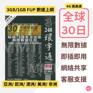 環宇通 75國家【30日 3GB FUP】亞洲/ 歐洲/ 澳洲/ 美洲/ 非洲)  4G/3G 高速無限數據卡 上網卡 電話卡 旅行電話咭 Data Sim咭 (包括土耳其、黑山、巴基斯坦、阿聯酋等)