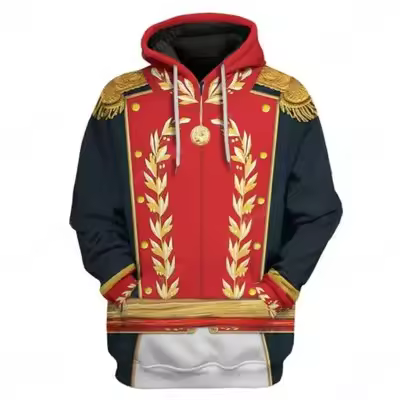 Medieval Hoodie Retro Sweatshirts, George Washington_Napoleon_Alexander Hamilton 3D Print Sweatshirt