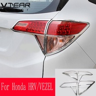 Vtear For Honda HRV / VEZEL / HR-V 2015-2021 Tail lamp cover bright ring Trunk tail door lamp frame Exterior decoration accessories Auto chrome parts