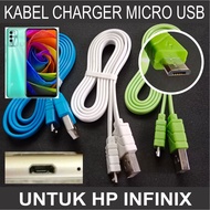Sambungan Kabel Casan Mikro USB untuk HP Infinix Smart 7 6 5 Hot 8 9 10 Play Colokan Charger Micro