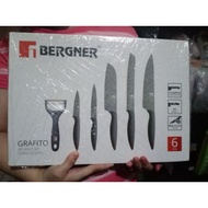 Bergner Grafito 6Pcs Stainless Steel Knife Non Stick Coated Set..