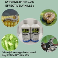 Racun Serangga Cypermethrin Cyperway 10% afid lelompat kumbang pengerat ulat gulung daun bena hijau