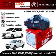 TRW Navara D40 2.5 2WD,4WD/ Serena Hybrid C26 (2014-) Front (Depan) &amp; Rear (Belakang) Brake Disc Pad (4 PCS)