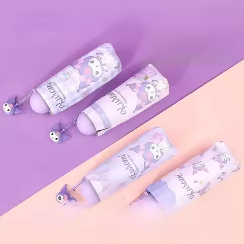 Anime Kuromi Pocket Series Sun Umbrella UV Protection 50 Percent Sunscreen Compact Portable Parasol 