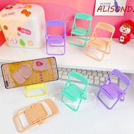 ALISONDZ Mobile Phone Holder, Plastic ABS Mini Chair Phone Stand, Creative Mini Chair Decorative Foldable Mini Phone Holder Women