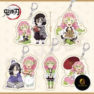 Demon Slayer Anime Keychain Women Kanroji Mitsuri Iguro Obanai Kawaii Acrylic KeyChain