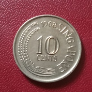 koin kuno 10 cent singapura 1968
