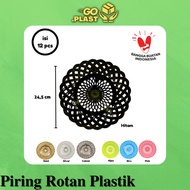 PIRING ROTAN ANYAMAN PLASTIK (1LUSIN / 12 PCS)