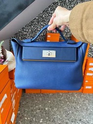 Hermes小號2424 寶石藍銀扣29CM💙Stamp Y(2020) 99新有塵袋💖✨