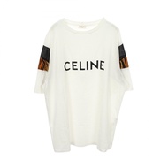[มือสอง] เสื้อยืดแขนสั้น Celine CELINE พิมพ์โลโก้ ขอบตาข่าย ลายเสือดาว ทรงโอเวอร์ไซส์ 2X50A671Q สีขา