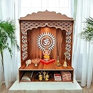 Beautiful Wooden Temple | Wooden Pooja MANDIR for Home and Office use with LED SPOT Light | Wooden m