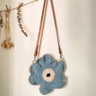 編織 花花雙色斜背包