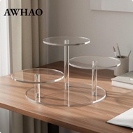 [AWHAO] 3 Tier Acrylic Display Stand Versatile Acrylic Display Shelf Transparent