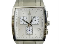 [專業] 三眼錶 [CK K30471]Calvin Klein 卡文克萊方型(限量)三眼計時碼錶[銀色面+日期]時尚/中性錶
