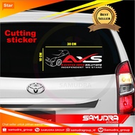 Cutting AXS car reflective sticker, avanza xenia solution community car sticker