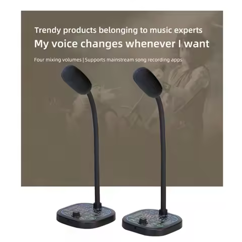 New MK100 Voice Changer,Live Voice Card Voice Changer, Handheld Microphone Voice Changer Sound Card 