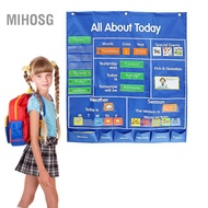 mihosg fangzi Calendar Pocket Chart School Classroom with Date Month Year Week Season Weather Event 