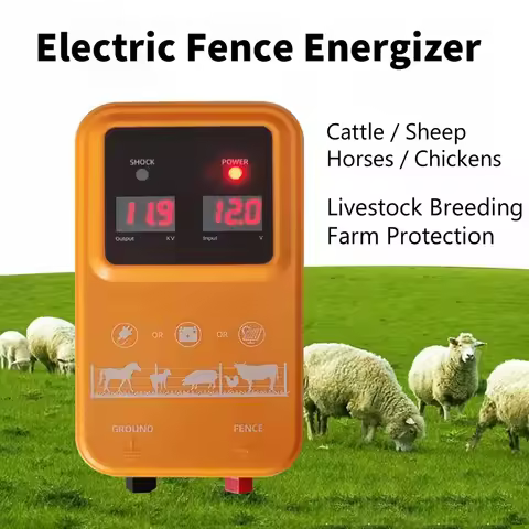 Electric Fence Energizer 12V 2A for Animals Cattle Sheep Horse Chicken Farm Livestock Pulse Controll