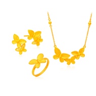 TAKA Jewellery 999 Pure Gold Fluttering Butterfly – Choose Necklace, Earrings, Ring