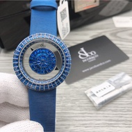 🔥HIGHEST SWISS GRADE🔥 JACOB_AND_CO MYSTERIOUS TIME ANGEL EYES ORIGINAL FASHION QUARTZ BLUE WATCH