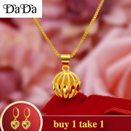 gold chain 916 pure gold necklace female gold hollow transfer beads clavicle chain pendant wedding jewelry