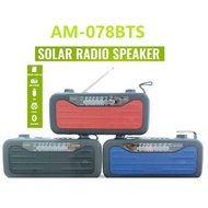 kuku 078 Bluetooth Rechargeable Solar AM/FM Radio with USB/SD/TF MP3 Player