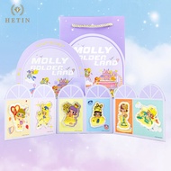 【HETIN】POP MART MOLLY Gold Bar 6-Piece Set 999/24K（1.2g）Pure Gold Slice Combination Gift Box