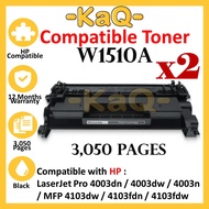 2 Units Compatible 151A Toner with NEW CHIP W1510A for Laserjet Pro 4003dn 4003dw 4003n MFP 4103dw 4