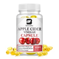 BEWORTHS Organic Apple Cider Vinegar Capsules + Digestive Enzymes &amp; Probiotics Fiber Supplement for Gut Health, Immune Support, Digestion &amp; Detox Cleanse