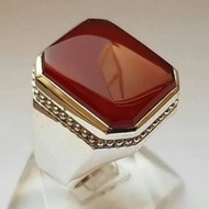 天然男士原創也門深紅瑪瑙戒指紅瑪瑙戒指男士戒指
