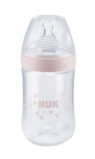 ✨轉賣✨ NUK 寬口徑 玻璃彩色奶瓶 120ml 粉色 (0-6個月)