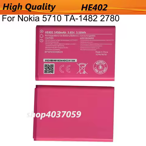 3.85v 1450mAh HE402 Repalcement Battery For Nokia 5710 TA-1482 2780 flip Phone batteries Bateria