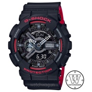 Casio G-Shock GA-110HR-1A Black &amp; Red Series Special Color Models Black Resin Watch GA110HR-1A GA-110