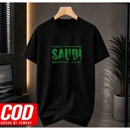 HIJAU Saudi National Black Short Sleeve T-Shirt Unique Green Design September 23thDAY