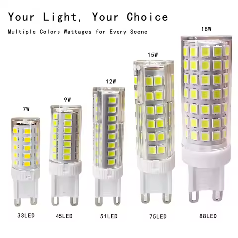 10Pcs G9 LED Lamp 7W 9W 12W 15W 18W 220V Led Bulb SMD 2835 LED G9 Light Replace 30/40W Halogen Lamp 