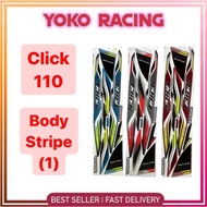 Stiker sticker body cover set stripe (1) 1 Coverset Strike Red Merah Blue Biru White Putih Click 110