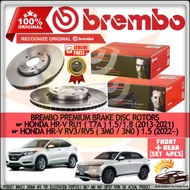 BREMBO PRIME PREMIUM Honda Hrv RU1 T7A HR-V RV3 RV5 3M0 3N0 1.5 1.8 Brake Disc Rotor FRONT REAR SET