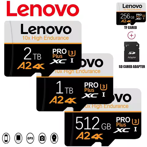 Lenovo Real Capacity SD Memory Card 2TB Micro TF Card 1TB 512GB Micro Tarjeta SD Cards 128GB 256GB F